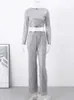 Women's Two Piece Pants Tassel Sequin Womens 2-piece Set Autumn Silver Silk O-Neck Crop Top Wide Leg Pants Womens Set Fashion Street Womens Set J240202