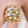 Cluster Rings Women Gold Plated Ring Luxury Party Accessories Gifts African Bridal Wedding Jewelry 2024 Est