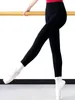 Bühnenkleidung Tanzhose Damen Trainingskleid Leggings Schwarz Gymnastik Ballett Neunviertel Barbares Enger Körper Erwachsene Yoga