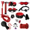 BDSM-Kits, Sex-Bondage-Set, Handschellen, Knebel, Peitsche, Nippelklemmen, erotisches Sexspielzeug für Frauen, Paare, Erwachsene, Sexshop, Anal-Butt-Plug, Schwanz, 240130