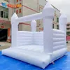 White Bounce House Uppblåsbar Jumper Bouncy Castle Full stor kommersiell hoppsäng för barn med fläkt 240127