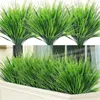 Fleurs décoratives herbes artificielles extérieur brillant Faux plastique verdure arbustes jardin porche fenêtre boîte décoration