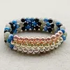 MG2045 New Design 6 MM Blue Kyanite Labradorite Black Tourmaline Mix Gemstone Bracelet Womens Cooper Beads Yoga Wrist Mala