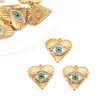 Breloques en alliage de grande taille, 10 pièces/lot, cœur rond, mauvais œil bleu turc, pour la fabrication de bijoux, collier, porte-clés, accessoire