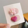 Hårtillbehör 2st Mini Baby Girl Clip Korean Fashion Cute Floral Heart Hairpin för småbarn Kawaii Bang Side