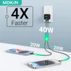 Mokin Fast Charger Adapter 2-Port Type-C PD Wall Foldbar Power USB C 40W för 14/Plus/Pro Galaxy MacBook