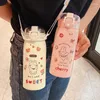 Water Bottles Portable Kids Thermos Mug With Straw Stainless Steel Cartoon Vacuum Flasks Children Cute Thermal Bottle Tumbler Thermocup