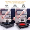 Casseroles WALFOS Compteur de température Friture Friteuse Pot Chauffage par induction Couvercle de poêle en acier inoxydable Ustensiles de cuisine Ustensiles de cuisine