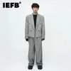 IEFB eleganta kostymer för män mode koreansk stil enkel axel pad kostym set trend manliga ull blazer lös kostym byxa 9c2659 240123