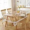 Nappe de table en dentelle transparente, en vinyle PVC, imperméable à l'huile, couverture de cuisine et de salle à manger rectangulaire