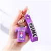 Party Favor Keychains Lanyards Prime Drink Clothes Rubber Keychain Söt flask Key Kedjor Ornament Bilväska Pendant Keyring Drop Deli Dhond