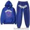 Mens Tracksuits Blue Sp5der 555555 Hoodie Men Women Tracksuit Spider Web Printing Pants and Sportswear Streetwear Young Thug Pullover Sets 230303 YF5Q