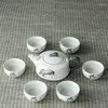 Teaware Sets Red Forest TeapotJingdezhen Blue And White Porcelain Tea Set Double Heat-resistant Kung Fu Cup Ceramic