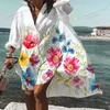 Abiti casual Abito oversize Donna Moda Max Camicia Manica lunga Festa da sera Abiti floreali bohémien Abito da spiaggia Prendisole