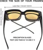 LVIOE 대형 여성 야간 시력 안경은 편광에 맞는 안경 위에 맞추기위한 옐로우 색조 렌즈 LN7519
