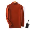 Suéter masculino super quente cashmere gola alta suéter masculino roupas 2024 outono inverno pulôver de malha jumper