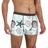 Sous-vêtements Sea Shells Motif Hommes Sous-vêtements Naval Anchor Boxer Shorts Culotte Nouveauté Polyester Pour Homme