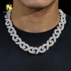 Partihandel pris oändlighetsstil lyxig hiphop smycken halsband is ut lab diamant moissanit silver kubansk länkkedja