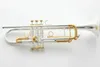 NY LT180S 72 BB TROMPET INSTRUMENTS yta Gyllene silverpläterad mässing BB Trompeta Professional Musical Instrument