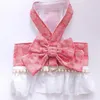Dog Collars Designer Harness With Bow Knot No Pull Pet Classic Letter Pattern D-Ring Soft Mesh Dress Escape Proof Princess Puppy