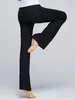 Stage Wear Ballet Flare Leggings Yoga Calças Mulheres Cintura Alta Perna Larga Ginásio Esportes Preto Flared Pant Plus Size Calças de Dança