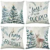 Kussen 40 45 50 60 Cm Kerst Kussensloop Jaar Sofa Home Decor Kerstboom Kerstman Elanden Sneeuwpop Cover linnen Covers