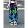 Pantalon femme coréen Y2K couleur Graffiti femme surdimensionné Hip Hop sport décontracté jambe large pantalon Streetwear américain