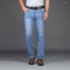 Herr jeans sulee märke män vår sommar denim mens smal passform plus storlek till 40 stora och långa byxor tunn klänning