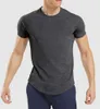 LL extérieur hommes t-shirt hommes tenue de Yoga séchage rapide anti-transpiration Sport haut court mâle à manches courtes pour Fitness 007
