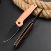 Coltello pieghevole SG XR D2 Lama a goccia rivestita in titanio nero Manico in rame CNC Escursione di campeggio esterna Coltelli tascabili EDC con scatola al minuto