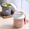 Bouteilles d'eau Réchauffeur Tasse À Soupe Pratique Portable En Acier Inoxydable Avec Cuillère Isolée Pour Enfants Boîte De Rangement 450ml Vide Thermique Extérieur Mini