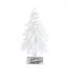 Couronnes de fleurs décoratives Fleurs décoratives Arbre de Noël artificiel Pin Blanc Flocage nordique 2023 Année Décoration Bureau Vent Dhpox