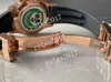 BTF 4130 Factory Super heren chronograaf 40 mm polshorloges BRUINE wijzerplaat met 18k rosévergulde keramische ring Saffier Wimbledon rubber automatisch horloge
