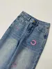 Women Jeans Jeans de créateur Pantalons à jambes larges pour femmes Tissu de qualité Doux Confort Élastique Mode Pantalon à jambe droite Flocage Lettre Femme Denim Pantalon Jeans