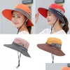 Sombreros de ala ancha Viseras de verano Gorra de playa Mujeres Sombrero para el sol Visera para mujer Hatwide Hatswide Drop Entrega Dht10