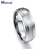 Wedding Rings NUNCAD Fashion Simple Men's 7mm Tungsten Carbide Ring Matte Finish Engagement Band Size 6 To 14 T022R