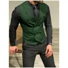 Herrdräkter affärsväst toppade lapel dubbelbröst manlig bröllop gentleman formell västmästare jacka casual smal fit custom made