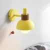 벽 램프 LED 램프 북유럽 마카롱 화려한 조명 침실 침대 옆 옆 옆 독서 sconces 스위치와 조명