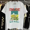 Mens Rhude T-shirt Castle Coconut Tree Vensterbank Schilderachtig losse los ademende korte mouw T-shirt Men Dames Paren T-shirt Hoge kwaliteit FR29 34II