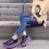 Women Shoes Light Purple Leather Wedge Platform Elyse Nina Platform