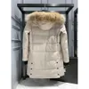 Designer feminino ganso canadense versão de comprimento médio puffer jaqueta feminina para baixo parkas inverno grosso casacos quentes à prova de vento streetwear