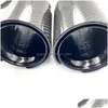 Muffler 1Pcs Car Exhaust Tips Pipe Glossy Carbon Fiber Tip For M Performance M2 M3 M4 M135I M235I M140I M240I M335I Modified Drop De Dh9Cv