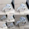 Cluster Ringe 2022 Luxus 925 Sterling Silber Verlobungsring für Frauen Jahrestag Geschenk Schmuck Großhandel Drop Lieferung Dh5H0