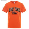 T-shirts hommes New York Usa Est 1788 Street City Lettre Tops Hommes O-Cou Chemise Été Vêtements Lâches Coton Oversize Luxe Tshirt Hip Hop Tops T240202