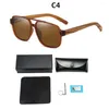 Sunglasses NONOR Polarized For Men Bamboo Wooden Eyeglass Frame UV400 Ultraviolet Protection