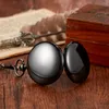 Relógios de bolso de luxo preto ouro relógio mecânico para homens mulheres suave vintage homem fob corrente pingente relógio coleção