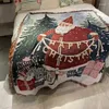 Blankets Xmas Merry Christmas Santa Claus Decoration Throw Blanket Home Sofa Cover Festive Atmosphere Tapestry Drop