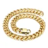 Bijoux Hip Hop pour hommes, collier en acier inoxydable, chaîne cubaine de 15mm, Bracelet plaqué or, vente en gros