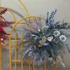 Fleurs décoratives mariage Simulation fleur EucalyptusFlower Point rouge rose bleu fond KT conseil suspendu arc inférieur bienvenue Flowe