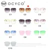 Sonnenbrille OCYCO 2024 Mode Dame Oversize Randlose Quadratische Biene Frauen Männer Kleine Gläser Gradienten Sonne Weibliche UV400